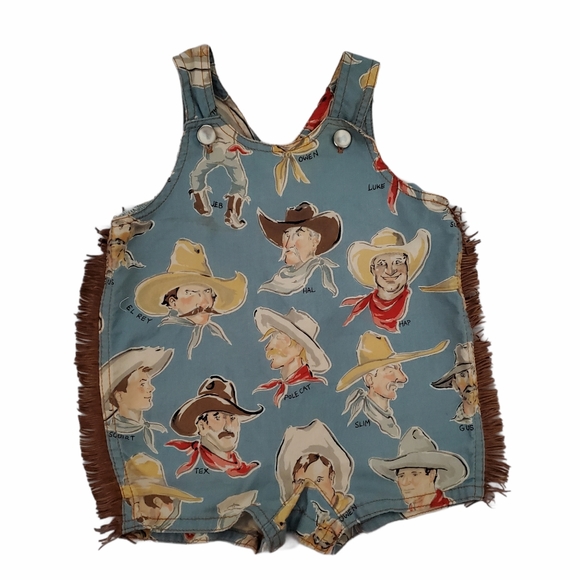 Baby Baubles Other - Baby Baubles Blue Cowboy Western Fringe Romper